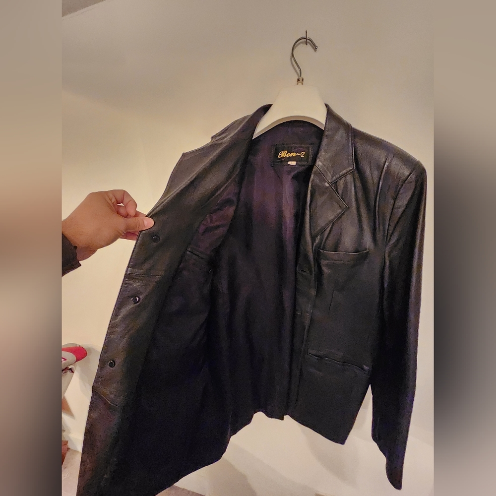 Black leather jacket